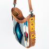 ADBG699 American Darling Handcrafted Hand Tooled Leather and Saddle Blanket Crossbody Bag