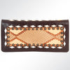 ADBG488 Western Hand Tooled Genuine Leather Floral Crossbody Wallet Clutch