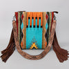 ADBG510 American Darling Hand Tooled Floral & Hand Woven Saddle Blanket Signature Cross Body Bag