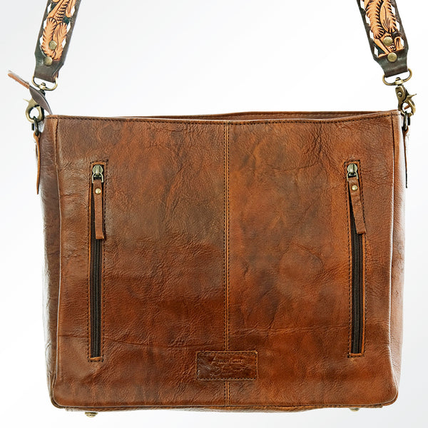 ADBGA180 American Darling Southwestern Serape & Tooled Leather Crossbody Handbag