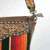 ADBGA180 American Darling Southwestern Serape & Tooled Leather Crossbody Handbag
