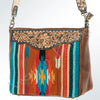 ADBGA181 American Darling Hand Tooled Leather Saddle Blanket Cross body Bag