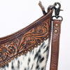 ADBG702A American Darling Handcrafted Hand Tooled Leather Messenger Bag with Hair-On Cowhide