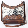 ADBG702A American Darling Handcrafted Hand Tooled Leather Messenger Bag with Hair-On Cowhide