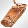 ADBG702B Western Sunflower Tooled Leather Messenger Shoulder Bag Large Pebbled Leather Travel Purse