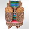 ADBG703 American Darling Handcrafted Floral Tooled Leather and Saddle Blanket Backpack Bag