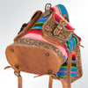 ADBG703 American Darling Handcrafted Floral Tooled Leather and Saddle Blanket Backpack Bag