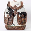 ADBG703 American Darling Handcrafted Floral Tooled Leather and Cowhide Backpack Bag