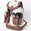 ADBG703 American Darling Handcrafted Floral Tooled Leather and Cowhide Backpack Bag