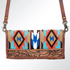 ADBG486 American Darling Hand Tooled & Hand Woven Saddle Blanket Western Crossbody Bag