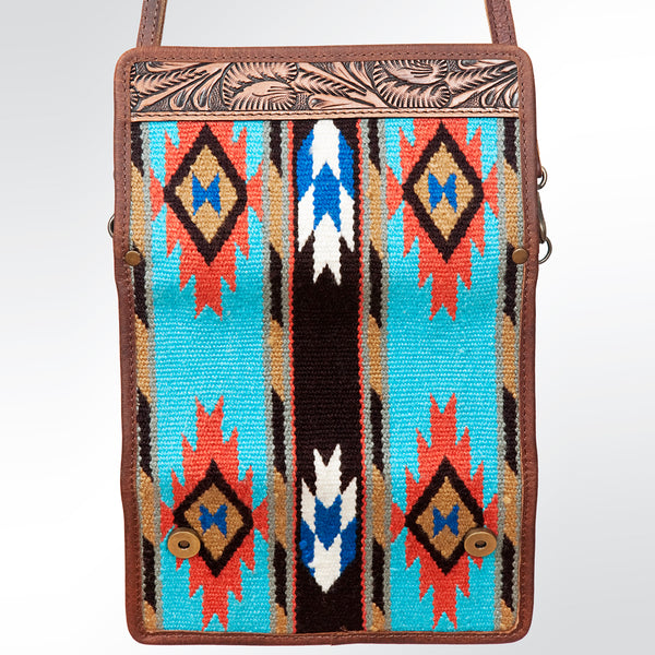ADBG486 American Darling Hand Tooled & Hand Woven Saddle Blanket Western Crossbody Bag