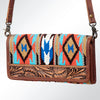 ADBG486 American Darling Hand Tooled & Hand Woven Saddle Blanket Western Crossbody Bag