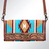 ADBG486 American Darling Hand Tooled & Hand Woven Saddle Blanket Western Crossbody Bag