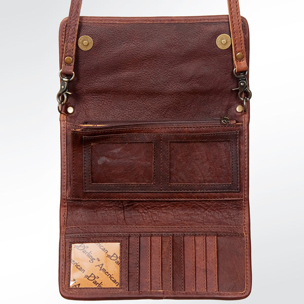ADBG486 American Darling Hand Tooled & Hand Woven Saddle Blanket Western Crossbody Bag