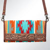 ADBG486 American Darling Hand Tooled & Hand Woven Saddle Blanket Western Crossbody Bag