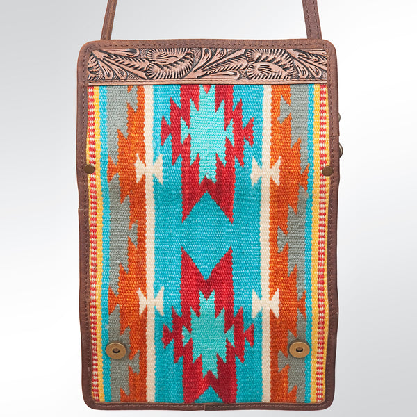 ADBG486 American Darling Hand Tooled & Hand Woven Saddle Blanket Western Crossbody Bag