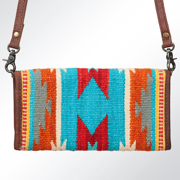 ADBG486 American Darling Hand Tooled & Hand Woven Saddle Blanket Western Crossbody Bag