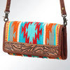 ADBG486 American Darling Hand Tooled & Hand Woven Saddle Blanket Western Crossbody Bag