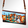 ADBGM112 Hand-Painted Scene Leather Crossbody - Southwestern Western Design