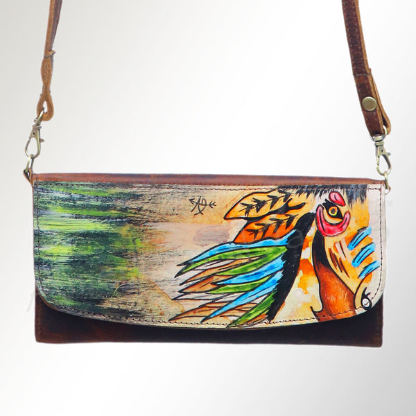 ADBGM112 Hand-Painted Scene Leather Crossbody - Southwestern Western Design