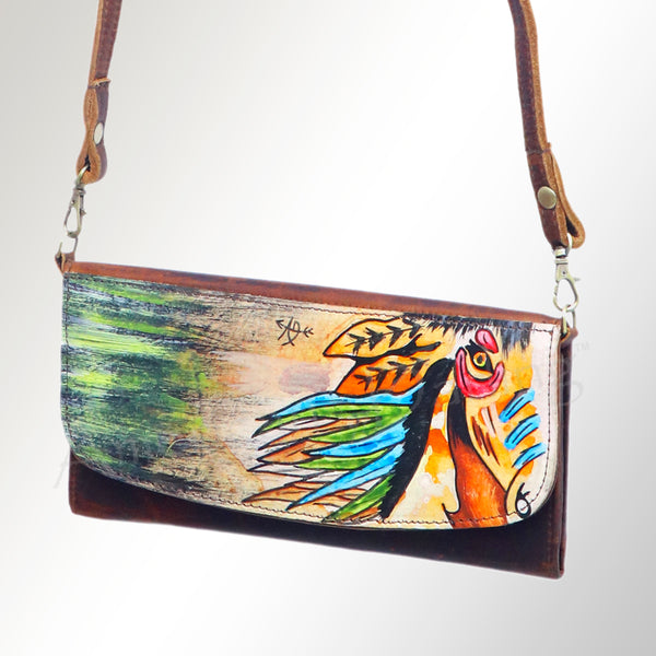 ADBGM112 Hand-Painted Scene Leather Crossbody - Southwestern Western Design