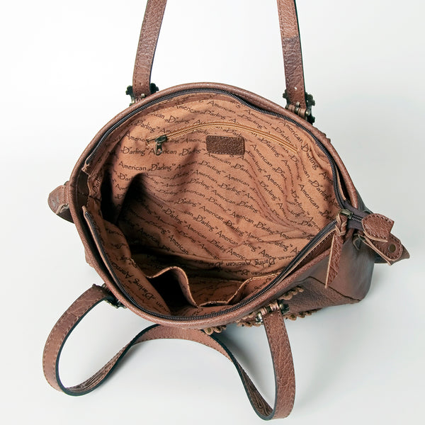 ADBG711A American Darling Handcrafted Hand Tooled Leather Western Tote Bag