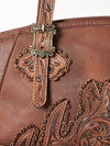 ADBG711A American Darling Handcrafted Hand Tooled Leather Western Tote Bag
