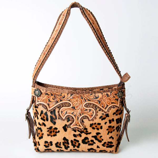 ADBG713 American Darling Handcrafted Hand Tooled Leather Hobo Bag with Hair-On Cowhide