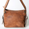 ADBG713 American Darling Handcrafted Hand Tooled Leather Hobo Bag with Hair-On Cowhide