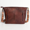 ADBGA182 American Darling Western Tooled Leather Serape Pattern Crossbody Shoulder Bag