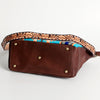 ADBGA183 American Darling Floral Tooled Leather Turquoise Serape Crossbody Bag