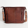 ADBGA183 American Darling Floral Tooled Leather Turquoise Serape Crossbody Bag