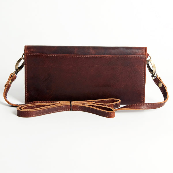 ADBGM102 Western Floral Tooled Leather Crossbody - by American Darling