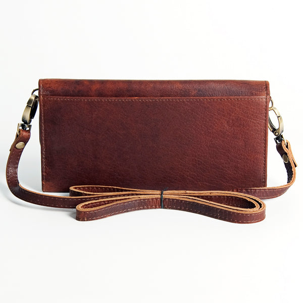 ADBGM102 Western Floral Tooled Leather Crossbody - Boho Rodeo Clutch