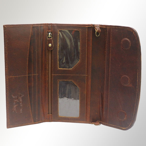 ADBGM102 Western Floral Tooled Leather Crossbody - by American Darling