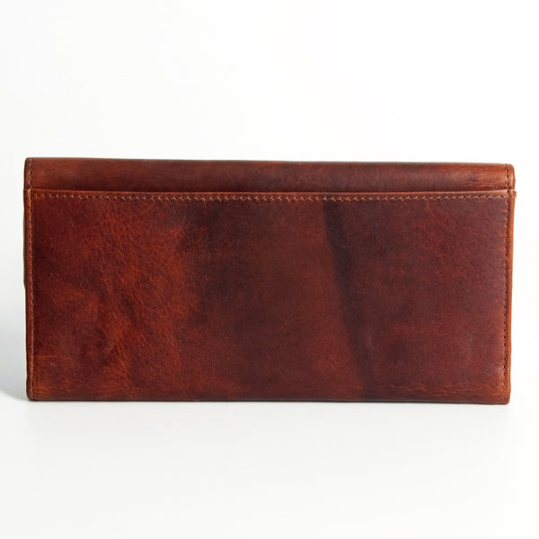 ADBGM102 Western Floral Tooled Leather Wallet - Boho Rodeo Clutch