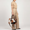 LC-ADBGZ400 Cowhide Tote Bag with Tooled Leather Accents - Western Handcrafted Shoulder & Crossbody Bag