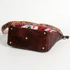 ADBGA184 American Darling Floral Tooled Leather and Maroon Serape Crossbody Purse