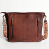 ADBGA184 American Darling Floral Tooled Leather and Maroon Serape Crossbody Purse