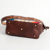 ADBGA185 American Darling Western Tooled Leather Tan & Blue Serape Crossbody Handbag