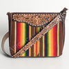 ADBGA186 American Darling Hand Tooled Leather Saddle Blanket Cross body Bag Women