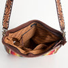 ADBGA186 American Darling Hand Tooled Leather Saddle Blanket Cross body Bag Women