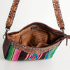 ADBGA187 American Darling Hand Tooled Leather Saddle Blanket Large Cross body Bag