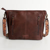 ADBGA187 American Darling Hand Tooled Leather Saddle Blanket Large Cross body Bag