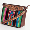 ADBGA187 American Darling Hand Tooled Leather Saddle Blanket Large Cross body Bag