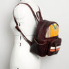 LC-ADBGZ214A Southwestern Wool & Leather Backpack - Rustic Brown Western Daypack