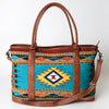 ADBG715 American Darling Handcrafted Hand Woven Saddle Blanket Western Leather Tote Bag