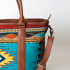 ADBG715 American Darling Handcrafted Hand Woven Saddle Blanket Western Leather Tote Bag