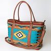 ADBG715 American Darling Handcrafted Hand Woven Saddle Blanket Western Leather Tote Bag