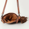 ADBG719 American Darling Hand Tooled Leather Large Cross body Bag Western Fringed Handbag